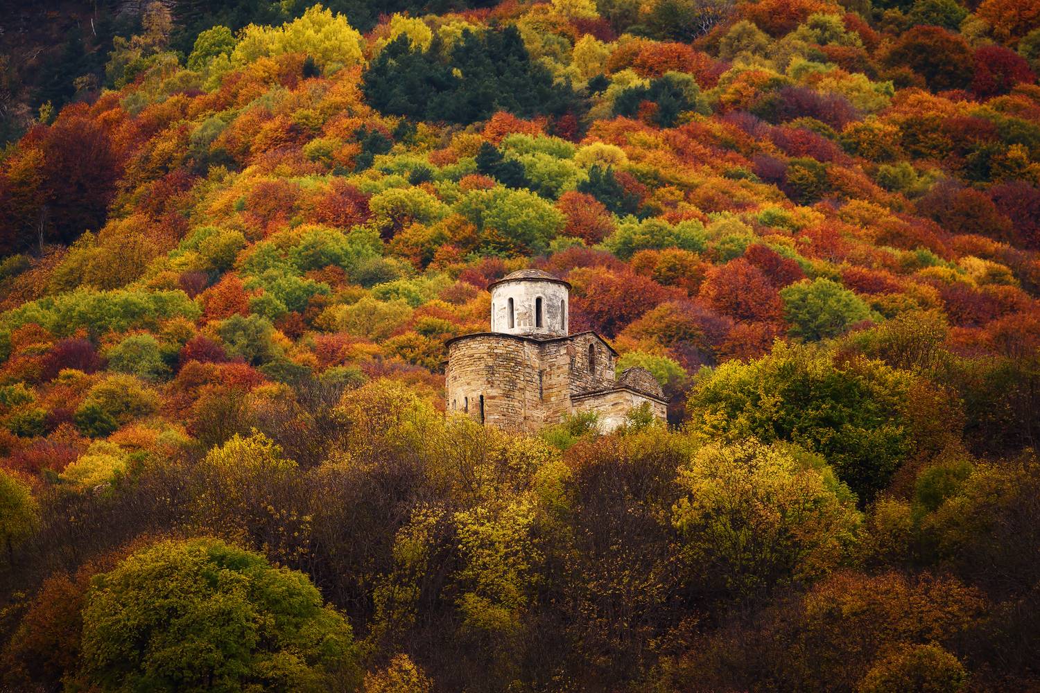 кавказ, горы, осень, храм, карачаево-черкесия, кчр, теберда, Zakharov Armen