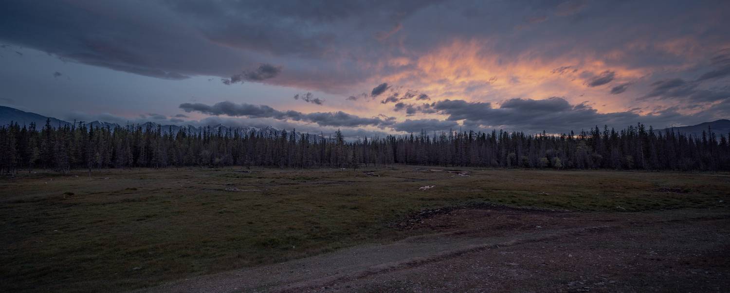 Россия, Республика Алтай, Кош-Агачский район, Курай, закат, Юрий Гаврилов