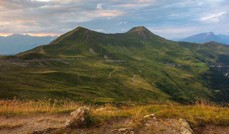 alps, mountains, italy, summer, sunset, green hills, landscapes, The green hills of the Alps фото превью