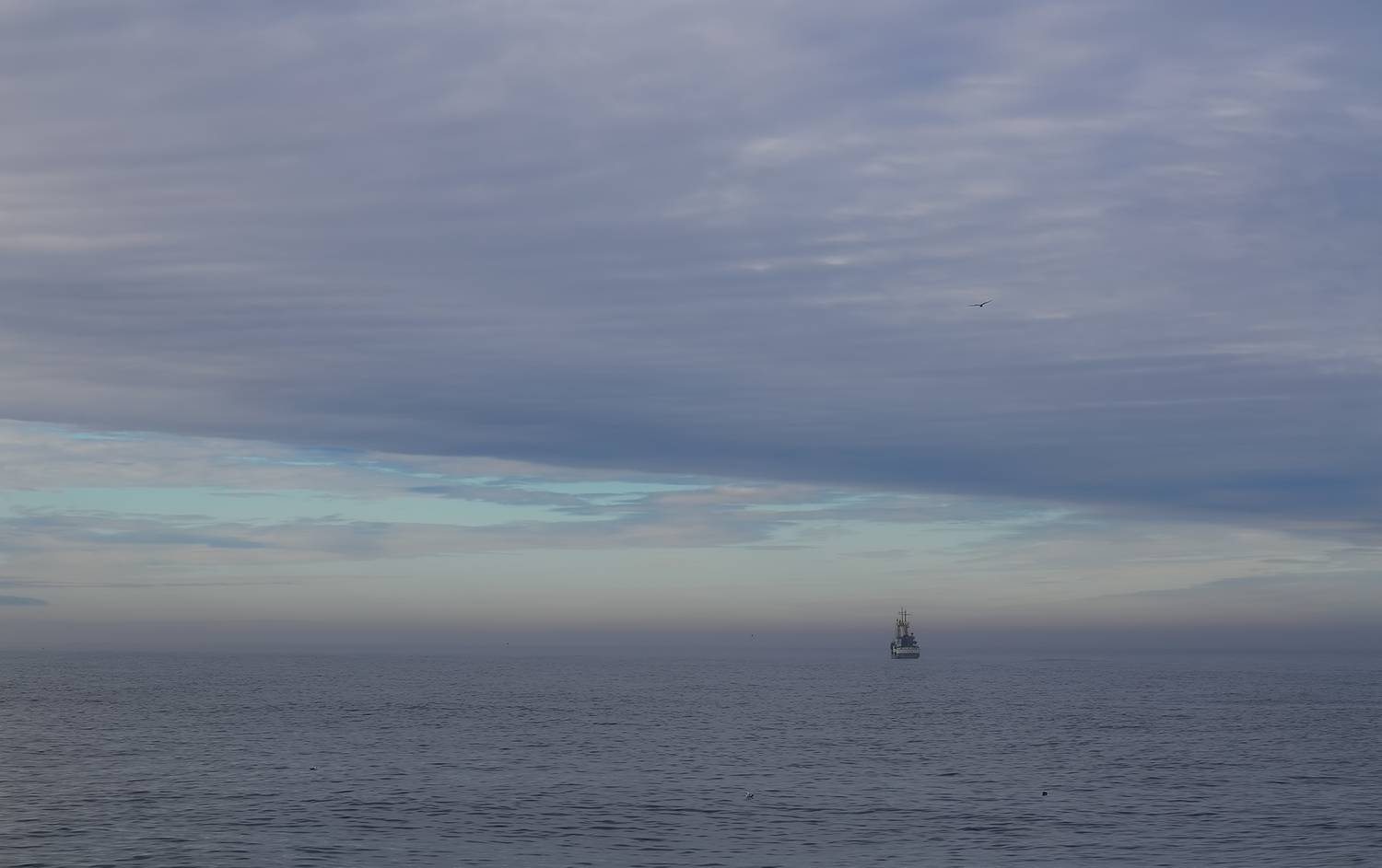 август, лето, судно, тихий океан, тишина, утро, туман, Евгений Паршуков