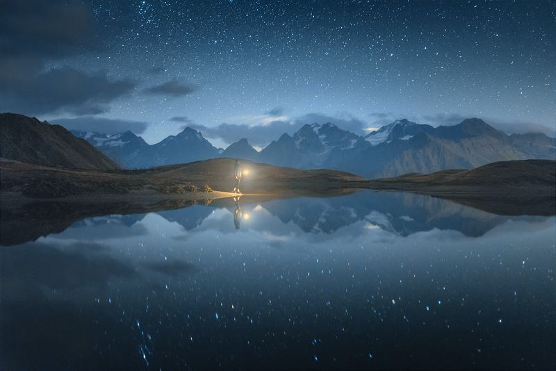 грузия, ночной пейзаж, астрофотография, местия, корульди, сванетия Ночь Корульди фото превью
