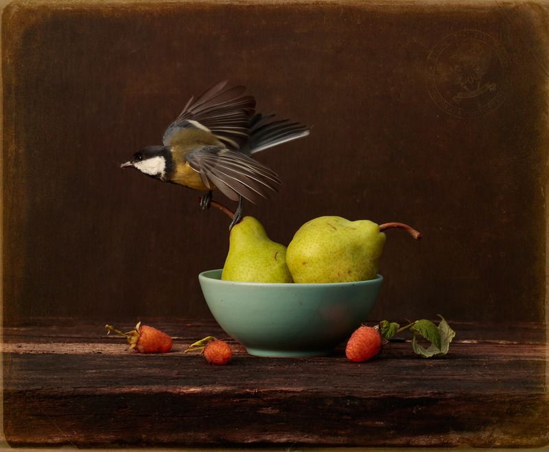 Натюрморт с поздней малиной фото превью