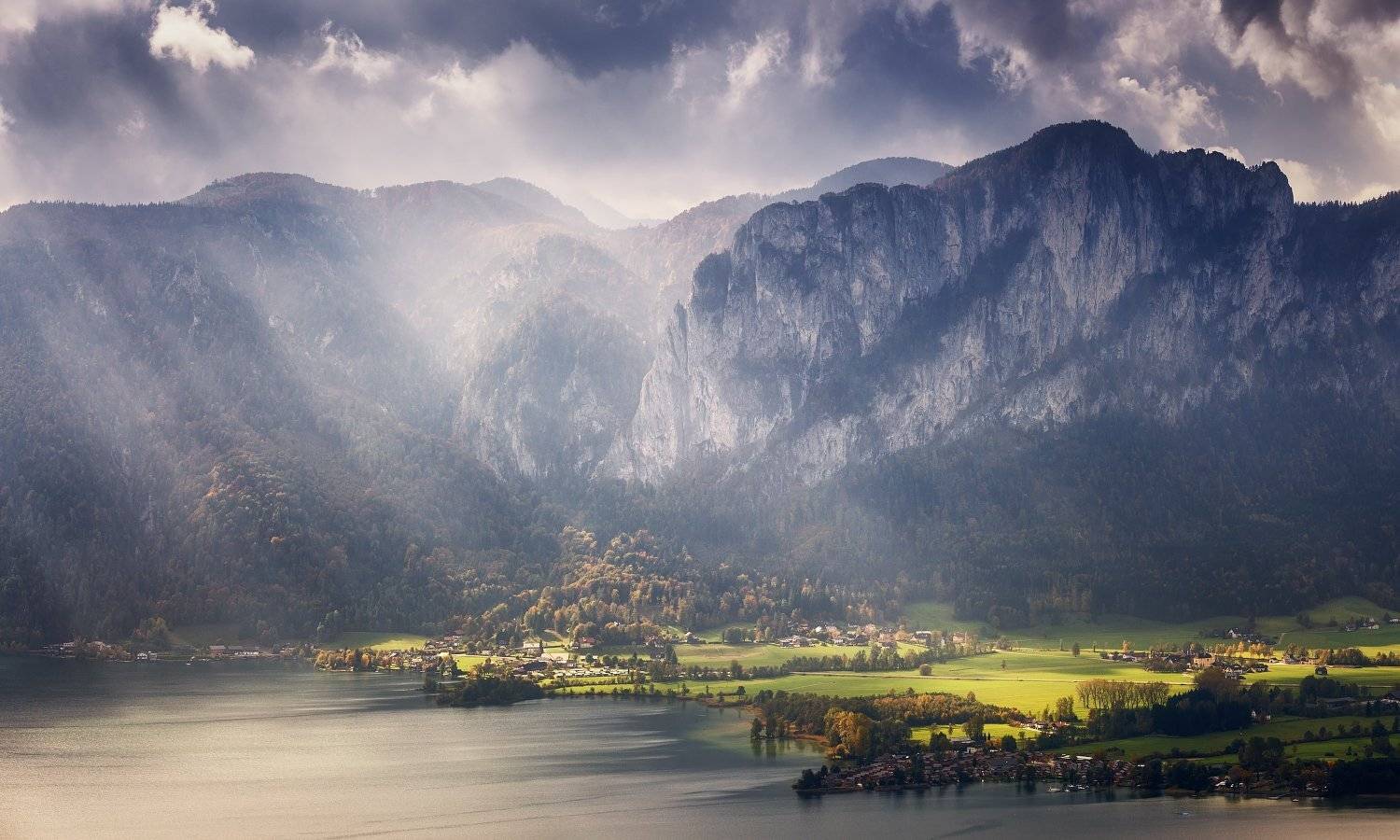 Австрия, Мондзее, Октябрь, Осень, Панорама, Евгений Матюшенков