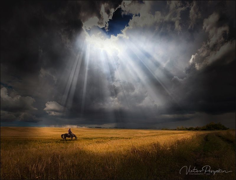 Лучи над полем фото превью