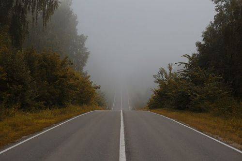 Осенние трамплины в тумане..