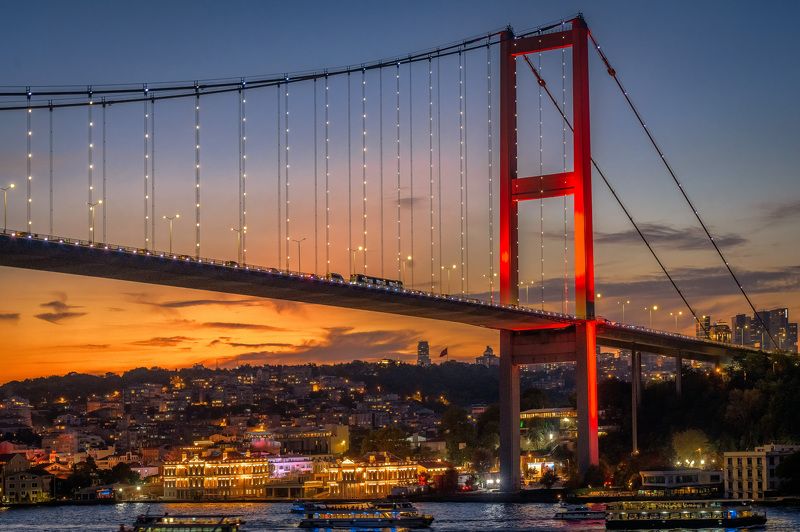 мосты, архитектура, проливы, Босфор, городская архитектура, городской пейзаж Босфор фото превью