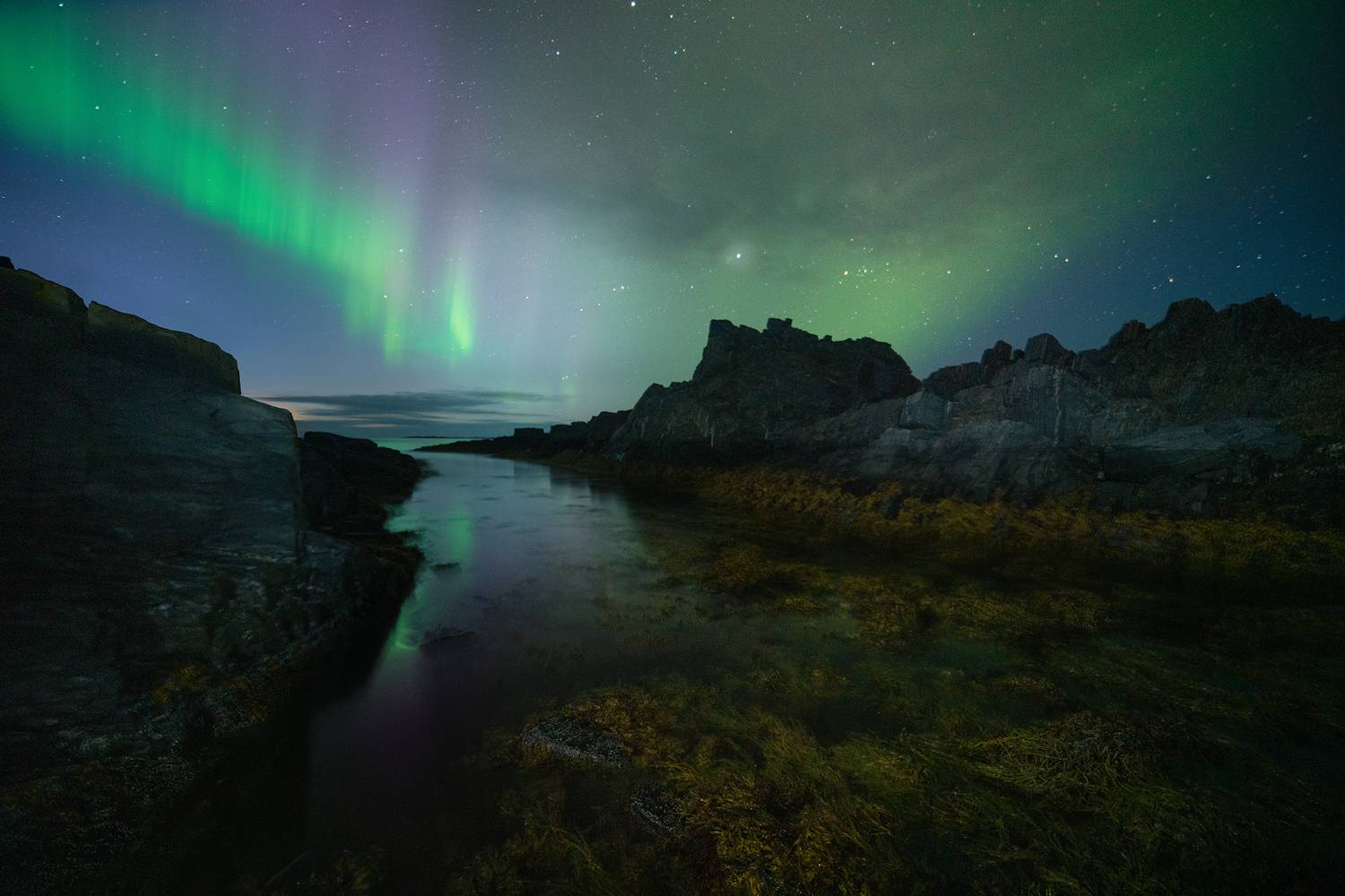 рыбачий, кольский, п-в рыбачий, северное сияние, море, баренцево, север, Нерозя Александр