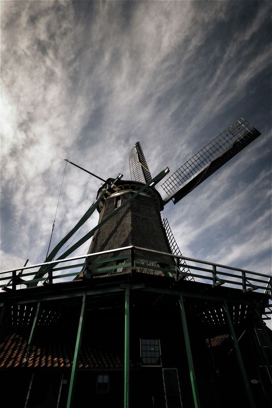 мельница Европа небо Нидерланды  Ветреные мельницы Нидерланды  фото превью