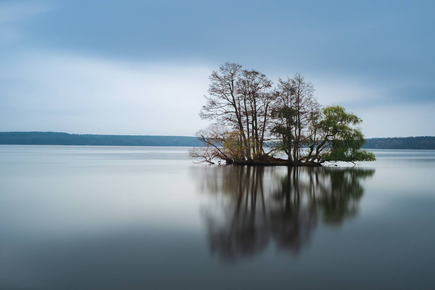 озеро, остров, длинная выдержка, осень, Soul