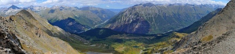 природа, горы, домбай, панорама, скалы, лес, осень Домбайская панорама фото превью