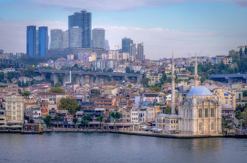 городская архитектура, Турция, Стамбул, городской пейзаж, мечети, мегаполис, мосты  Стамбул. Архитектура прошлого и настоящего.  фото превью