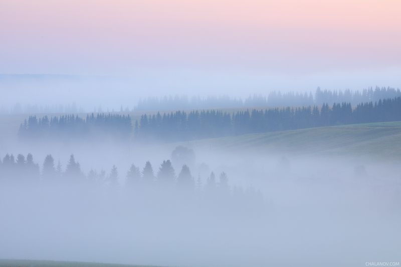 Утро на окраине села Пожег фото превью