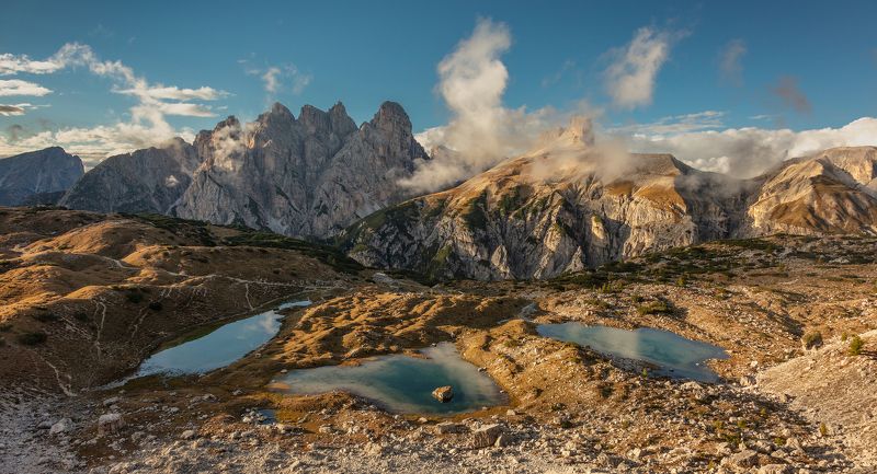 alps, mountains, italy, autumn, see, snow, dolomites, sunset Treasures among the peaks фото превью