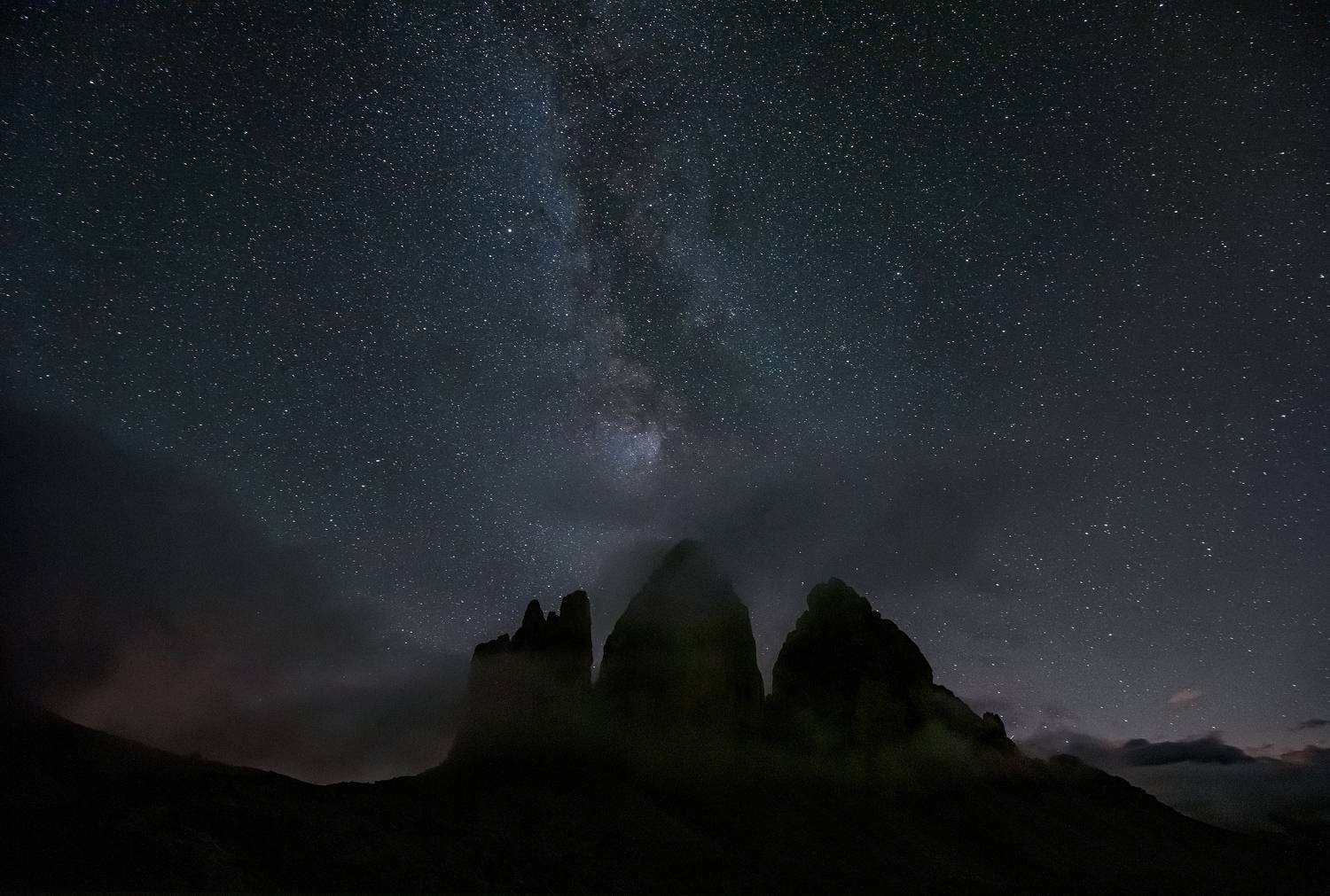 alps, mountains, italy, autumn, dolomites, night, milky way, tre cime, drei zinnen, tre cime di lavaredo, landscape,  Gregor