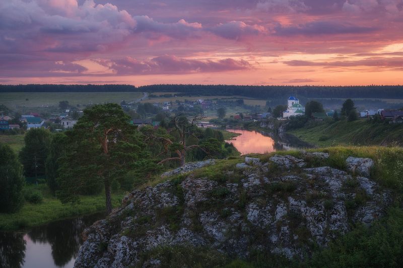 Вечернее умиротворение на берегах Чусовой фото превью