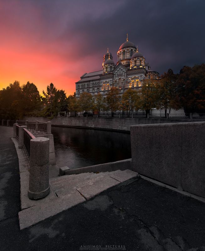 закат, архитектура, санкт-петербург Иоанновский монастырь на Карповке фото превью