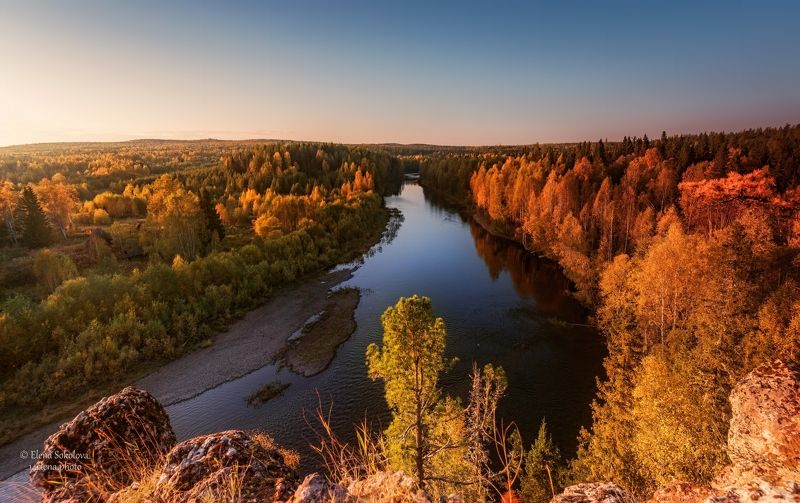 лозьва, ушма, скалы, закат, вечер, очень, пейзаж, река Осенний закат на р. Лозьва фото превью