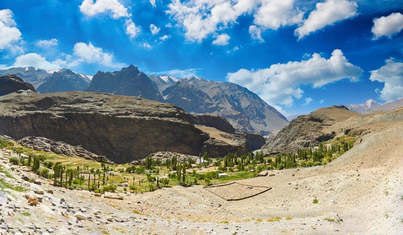 Жемчужина Бартангского ущелья, одно из древнейших  и труднодоступных поселений  Памира - кишлак Савноб.. Бартанг. Рушан.Памир. Таджикистан фото превью