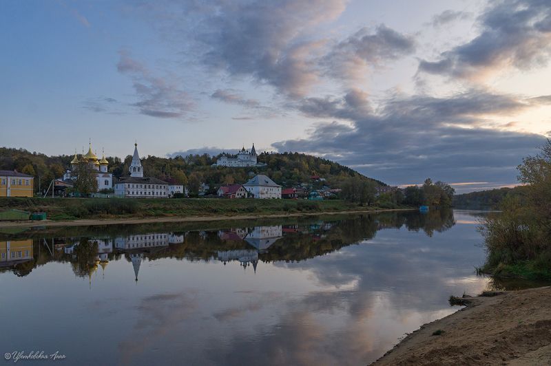 гороховец, город, архитектура, вечер, река, отражения, храмы Осень в Гороховце фото превью