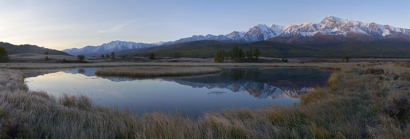 алтай, ештыкель, куркурек, болото, иней, отражение, рассвет Скоро восход фото превью