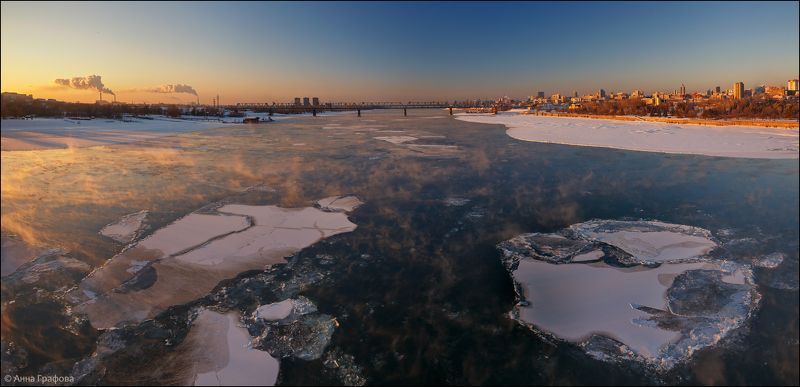 Аня графова, Новосибирск, Обь, Январь Парящая Обь фото превью