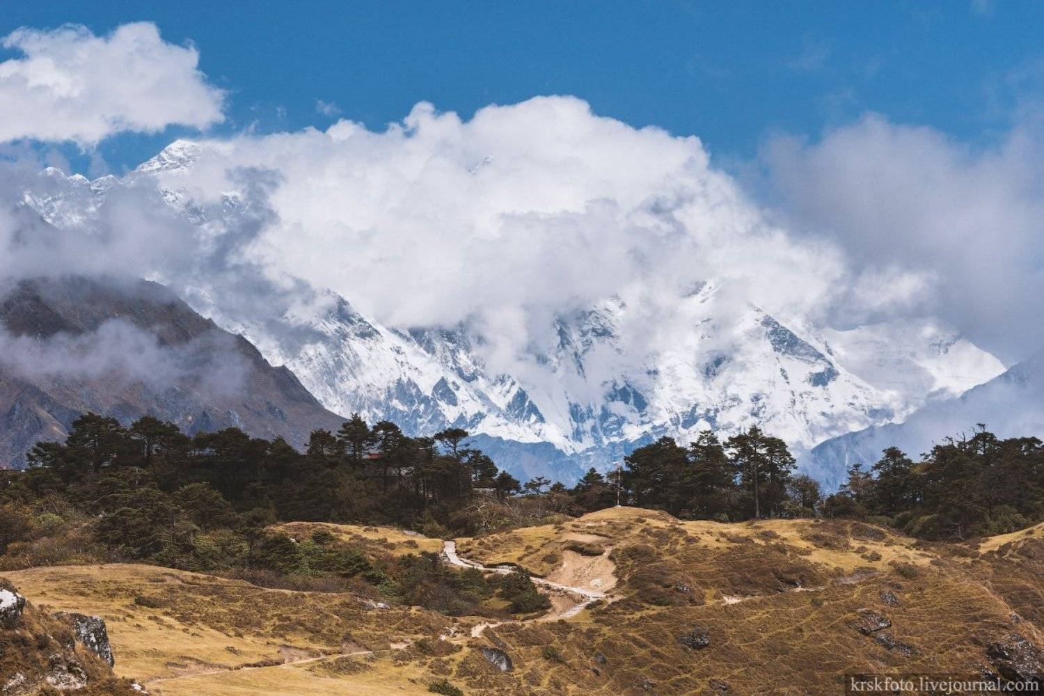 Эверест, Нупцзе, Лхоцзе, горы, облака, гимали, непал, Илья