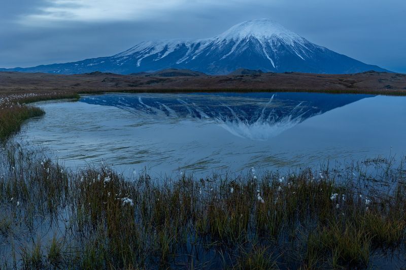 russia, kamchatka, tolbachik, россия, камчатка, толбачик, отражение Утренний Толбачик фото превью