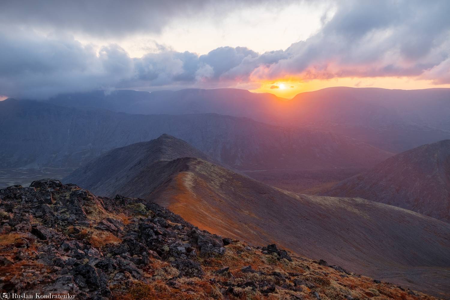 Хибины, закат, Кольский полуостров, мурманская область, горы, Кондратенко Руслан