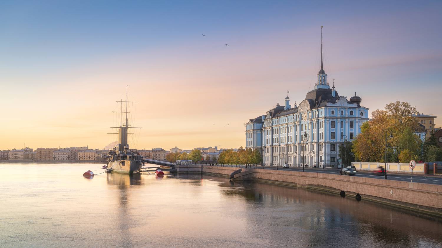 санкт-петербург , питер , аврора , нева , петроградка , рассвет , золотой час , осень, Черкасов Александр