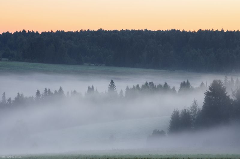 Утро на окраине села Пожег фото превью