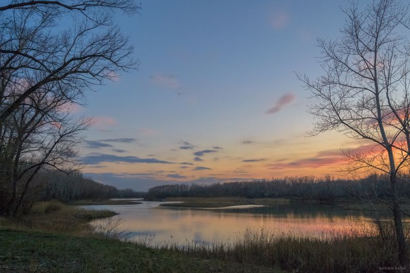 река урал, орск, природа, вечер Вечер фото превью