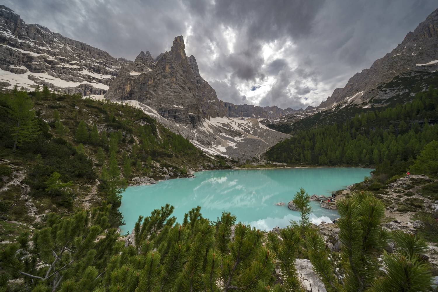 italy, dolomiti, mountains, lake, landscape, cloud,, Igor Sokolovsky