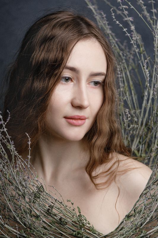 портрет , жанр, лицо, женщина, лица35, печать, цвет, цветы, гламур  фото превью