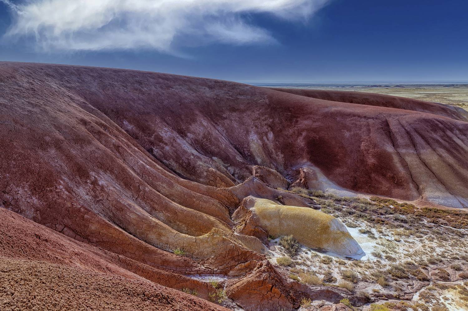 Пейзаж, Казахстан, пустыня, горы, меловые горы, небо, песок, глина, структура, рельеф, геология, мел, Улытау, Евгений Бондарь