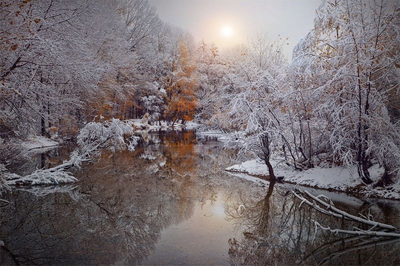 снег, кузбасс, осень, карьеры, лес, вода Первый снег. Юг Кузбасса фото превью