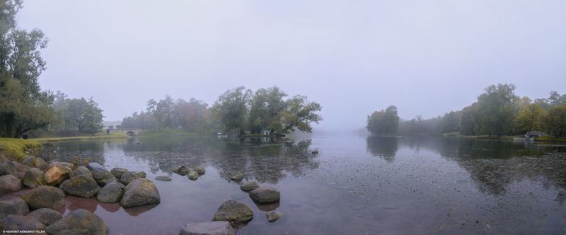 #рассвет, #озеро, #пейзаж, #парк, #осень, #вода, #тишина, #туман Озеро Белое фото превью