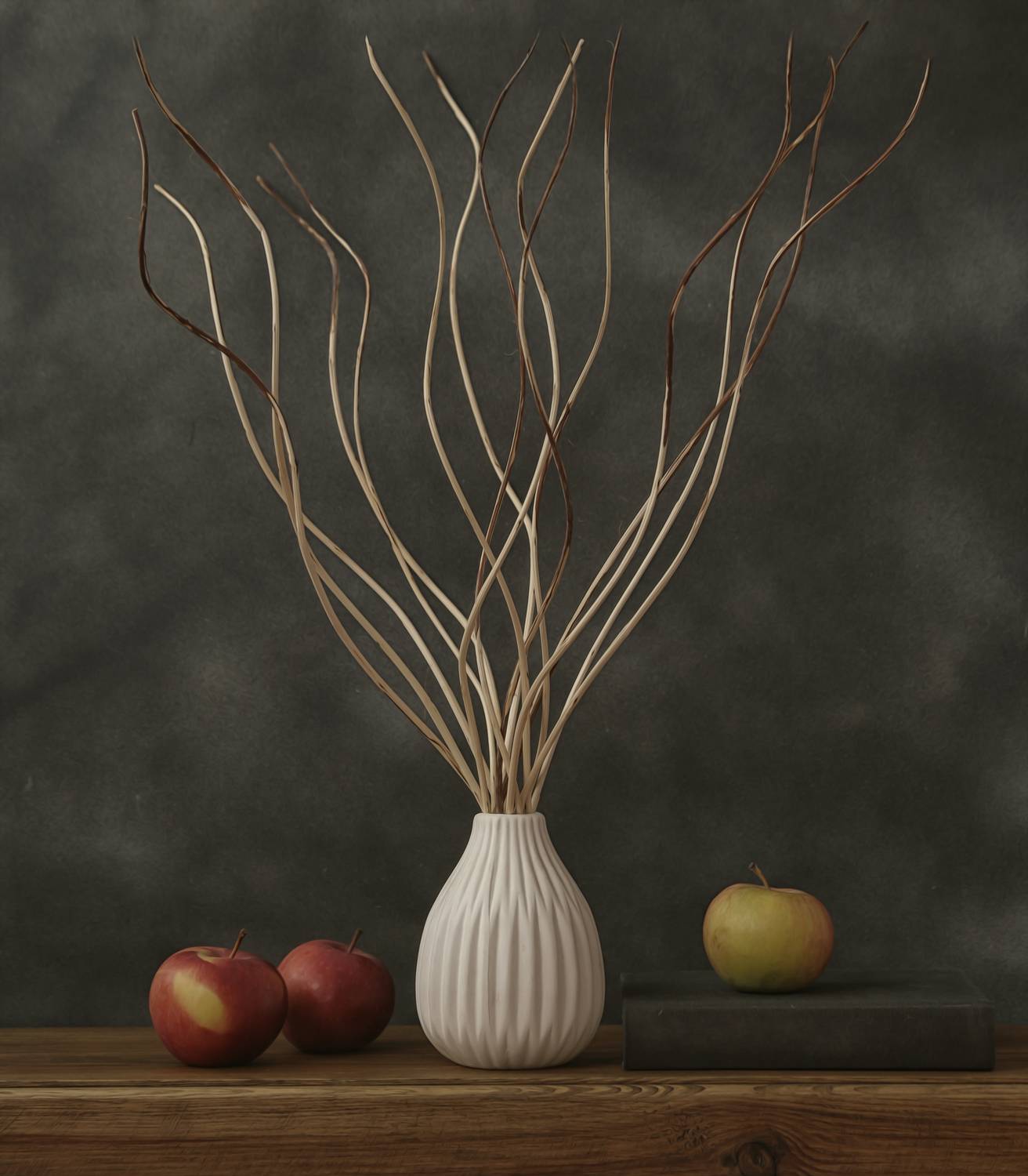 натюрморт с яблоками, натюрморт, яблоки, ветки, ваза, Стасов Виталий