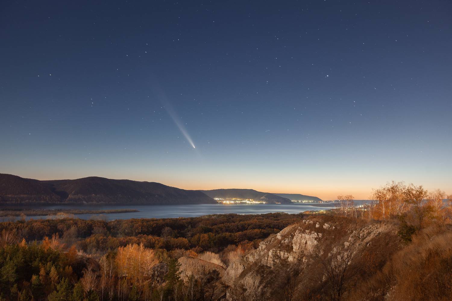 c2023, c2023 a3, tsuchinshan, atlas, самара, жигули, самарская лука, жигулевские горы, комета, ширяево, царев курган, астрофото, астрофотография, astrophotography, comet, nightscape, Филимонов Игорь