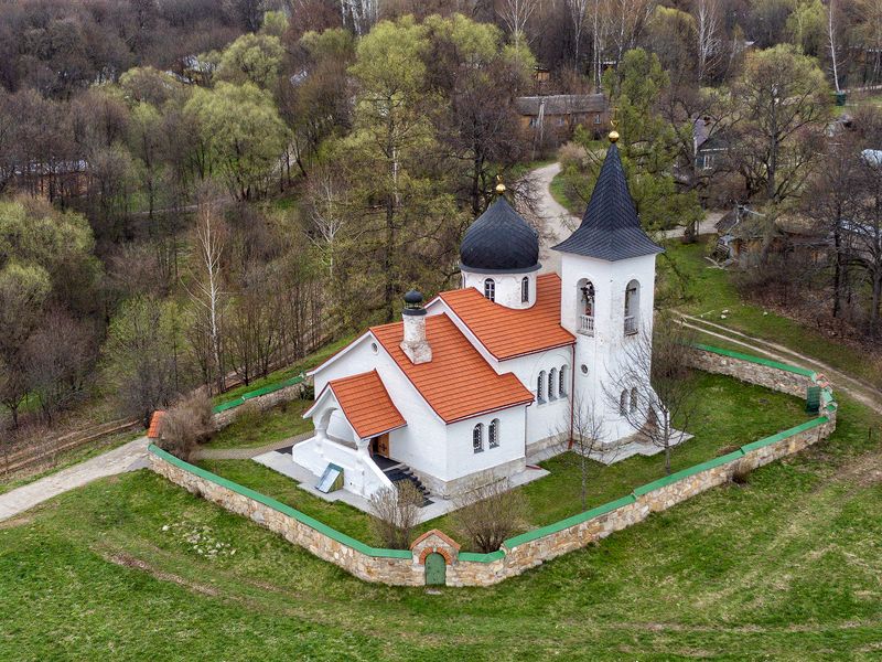 Россия, Поленово, Бехово, церковь, аэро Церковь в Бехово фото превью