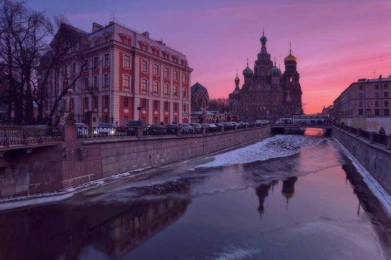 город, городской пейзаж, зима, питер, река, церковь, cанкт-петербург Январь в городе фото превью