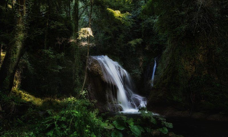 водопад, лес, природа, италия Мраморный водопад фото превью