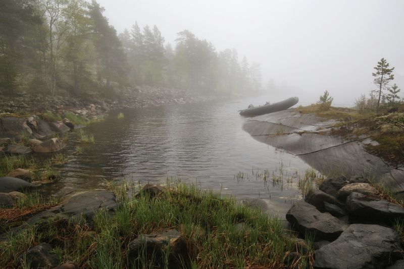 Ладога, Карелия Туманное утро на Ладоге фото превью