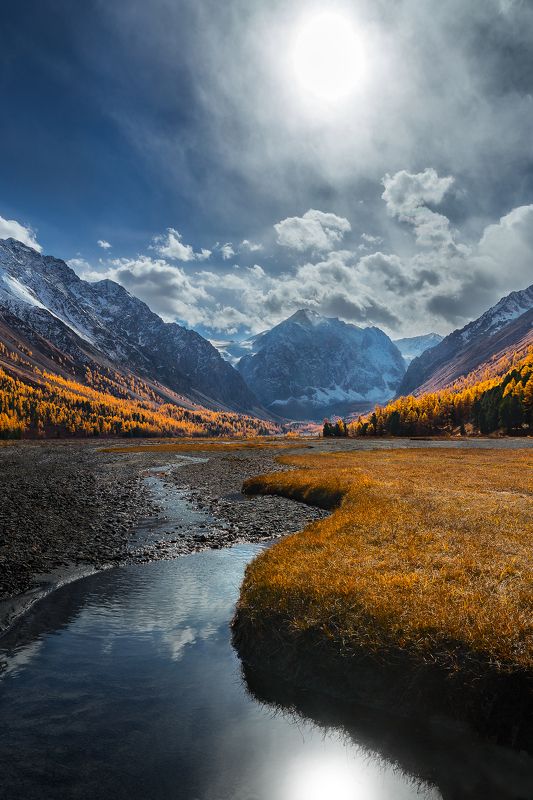 Республика Алтай, долина Актру, вид на Кара-Таш фото превью