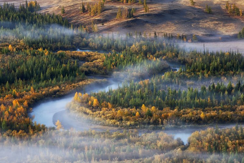 Алтай, Сибирь, Чуя, Курайская степь Чуя. Рассвет фото превью