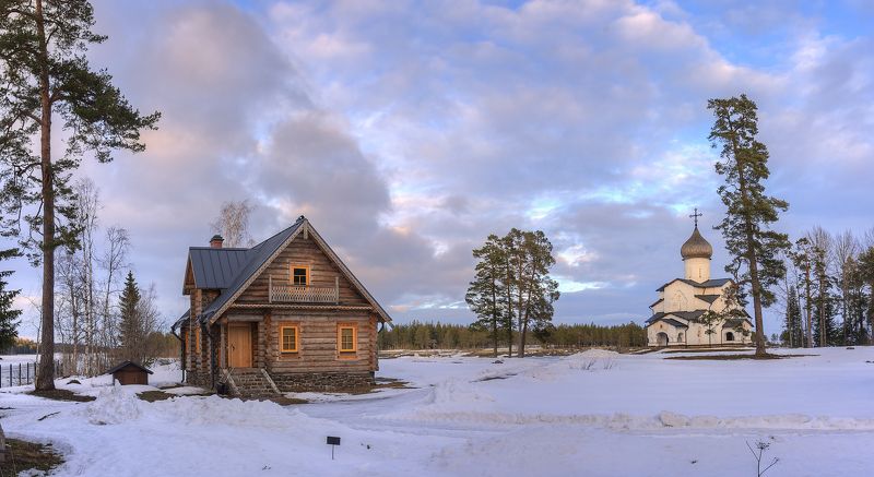 валаам, весна, озеро, остров, монастырь, церковь, часовня Казанский скит. фото превью