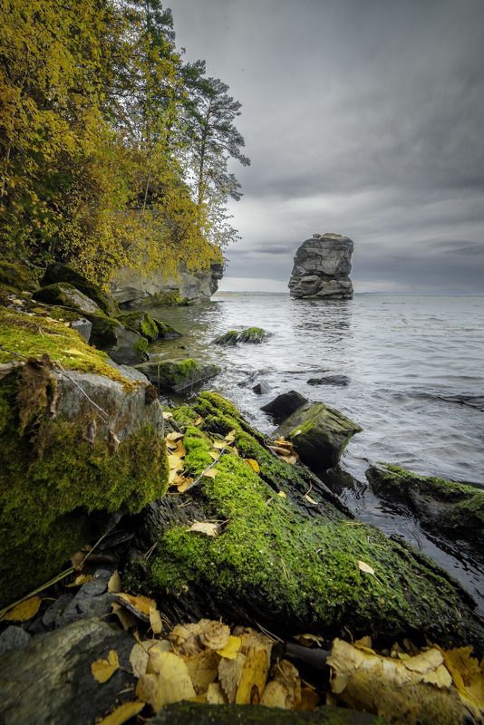 осень, урал, иткуль, скалы, озеро, вода, мох, Осенний берег фото превью