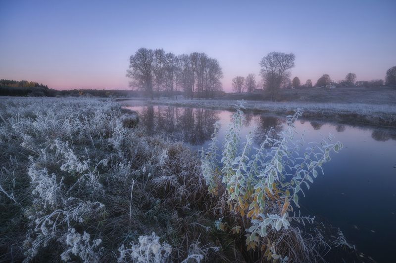 Морозная красота октябрьского утра фото превью
