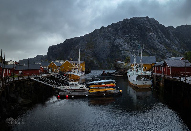 nusfjord,lofoten,norway,arctic,harbor,boats,fishing boats,mountains Arctic Fishing Harbor фото превью