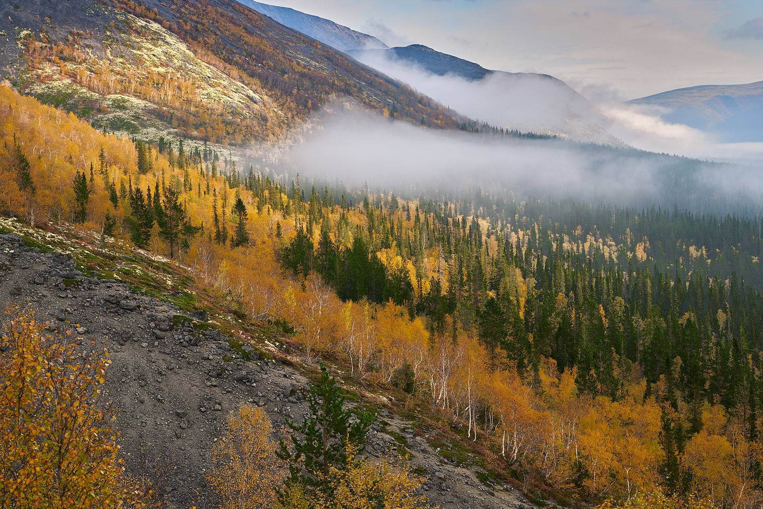 Хибины, туман, осень, Андрей Ростовцев