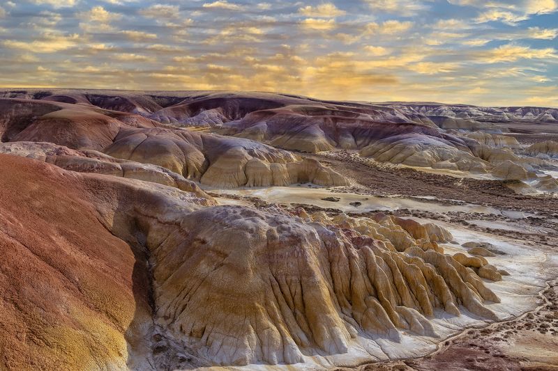 Пейзаж, Казахстан, пустыня, горы, меловые горы, небо, песок, глина, структура, рельеф, геология, мел, Улытау Панорама фото превью